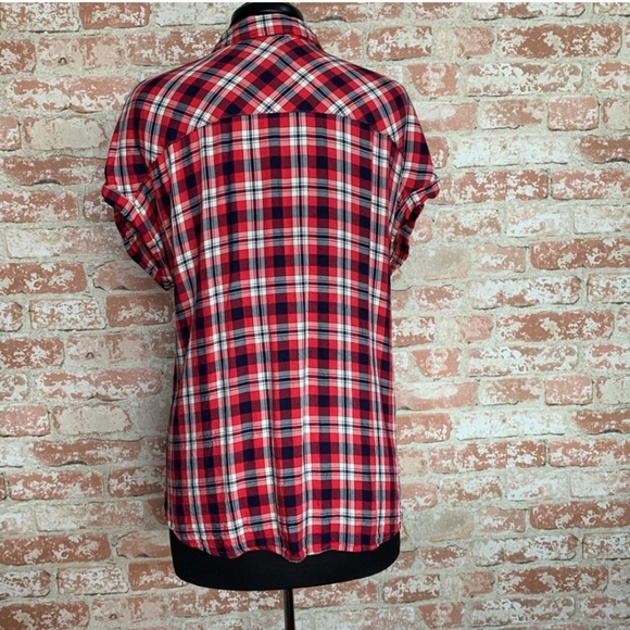 Size LG Como Vintage Red & Blue Plaid Shirt - Picture 4 of 8